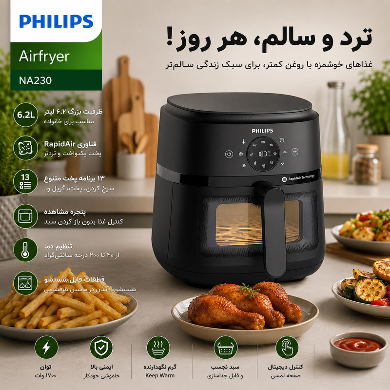 هواپز 6.2 لیتر فیلیپس مدل NA230 اورجینال
